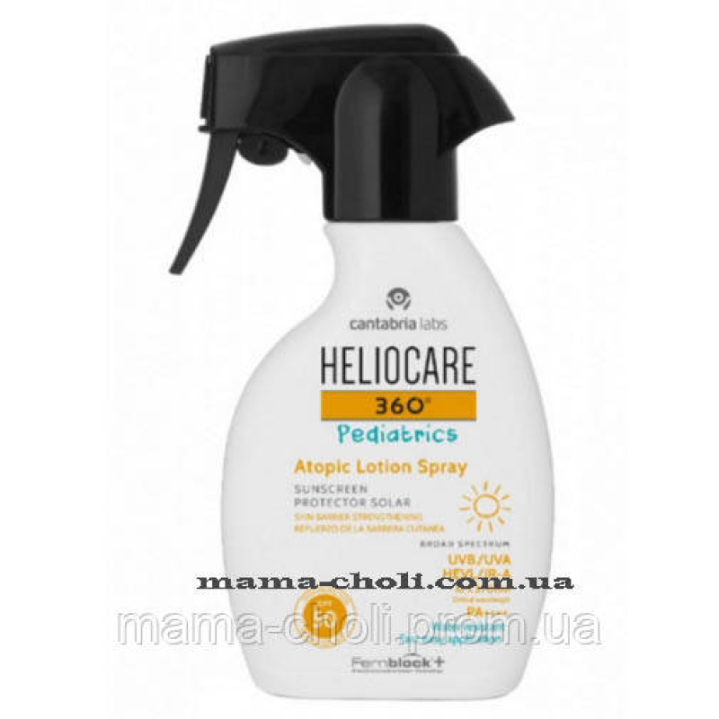 Дитячий сонцезахисний лосьйон-спрей для атопічної шкіри SPF 50 Heliocare 360 Cantabria